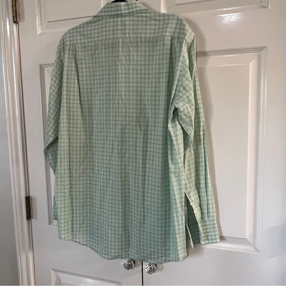 Lacoste Long Sleeves Button Down Shirt light Green plaid Size 40/M - Picture 7 of 9